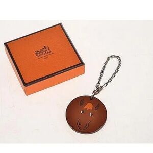 Hermès Brown Horse Medallion Keychain